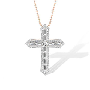Baguette LG Diamond Pendant in White Gold - Binson Diamonds Antwerp