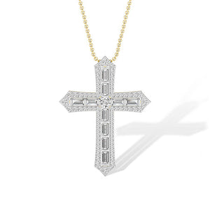 Baguette LG Diamond Pendant in Rose Gold - Binson Diamonds Antwerp