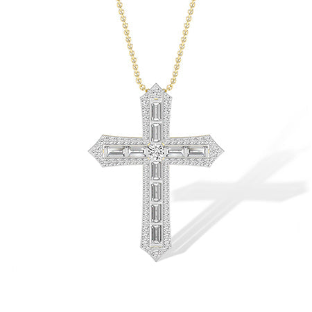 Baguette LG Diamond Pendant in Rose Gold - Binson Diamonds Antwerp