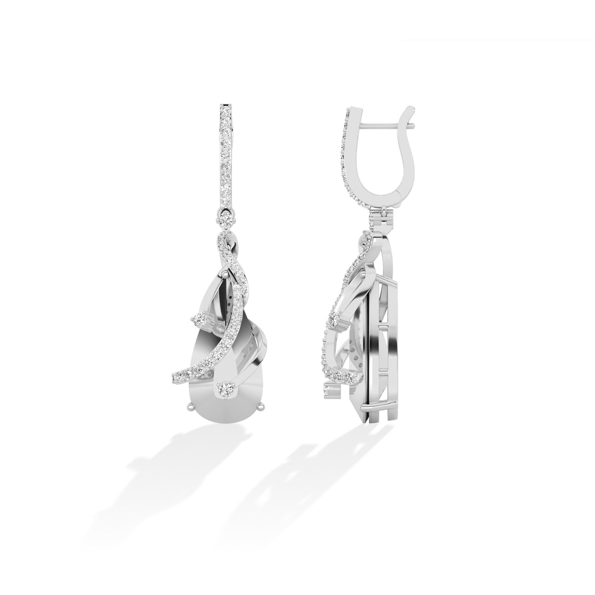 Round LG Diamond Earrings in Rose Gold - Binson Diamonds Antwerp