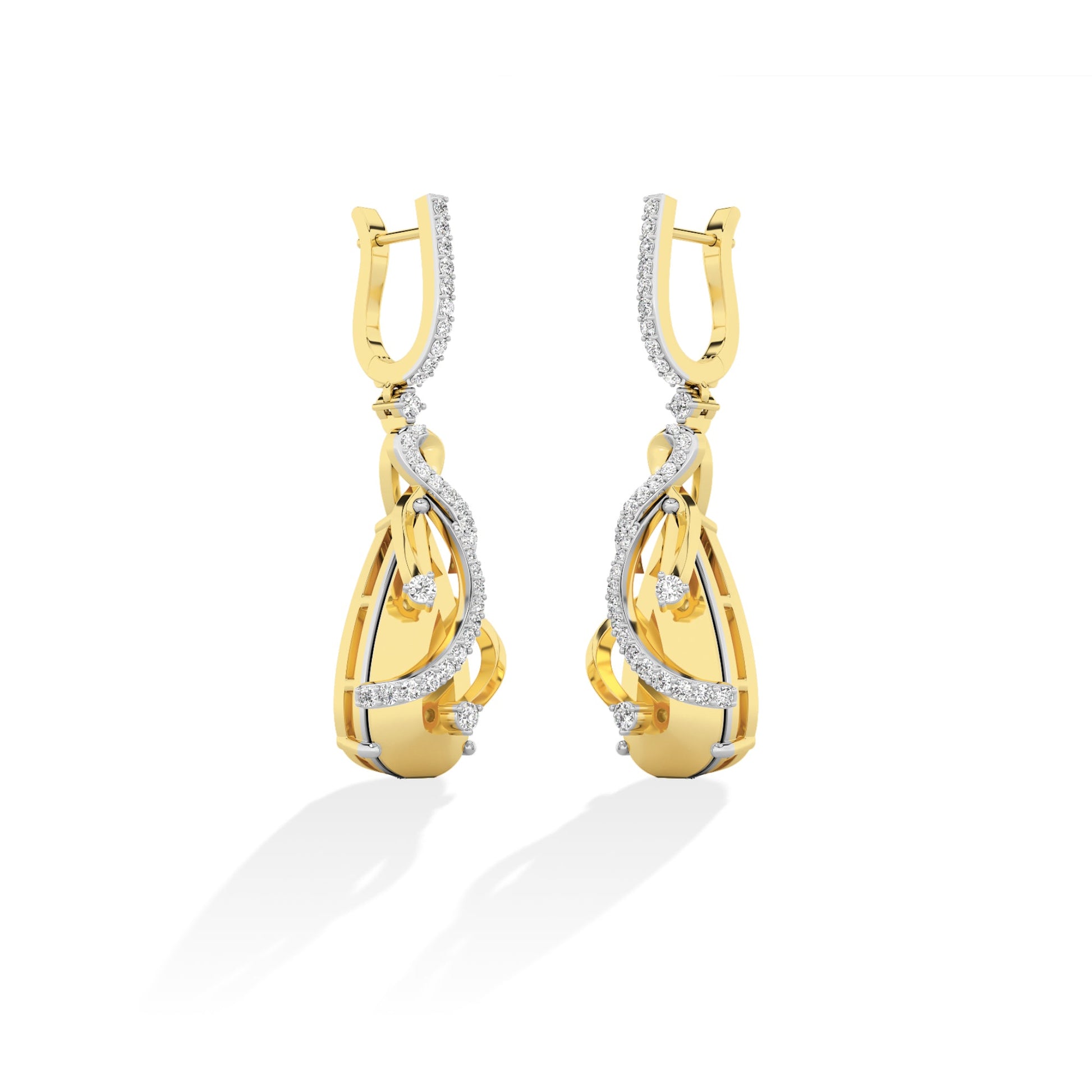 Round LG Diamond Earrings in Rose Gold - Binson Diamonds Antwerp