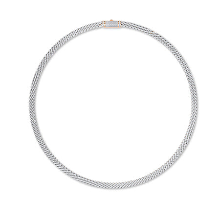 Round LG Diamond Necklace in White Gold - Binson Diamonds Antwerp