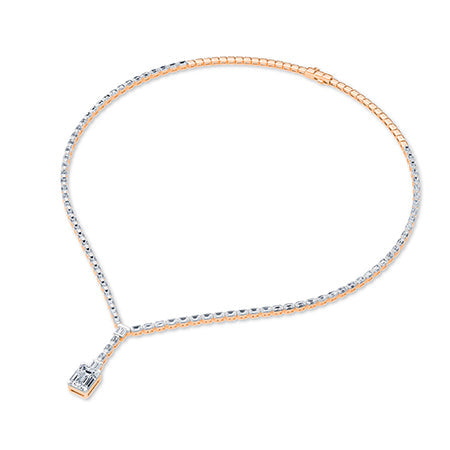 LG Diamond Necklace in Rose Gold - Binson Diamonds Antwerp