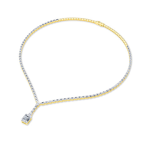 LG Diamond Necklace in Yellow Gold - Binson Diamonds Antwerp