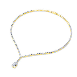 Lab-Grown Diamond Necklace in 18K yellow gold, angled view