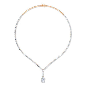 Lab-Grown Diamond Necklace in 18K rose gold, front view
