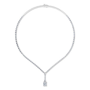 Lab-Grown Diamond Necklace in 18K white gold, front view