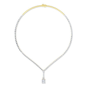 Lab-Grown Diamond Necklace in 18K yellow gold, front view | Binson Diamonds