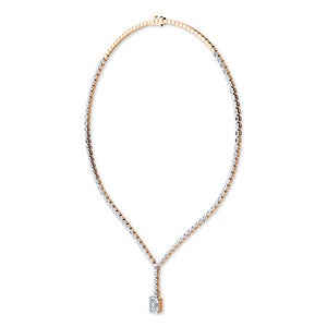 Lab-Grown Diamond Necklace in 18K rose gold, side view