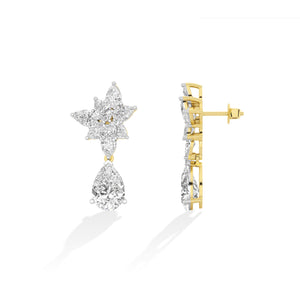 Pear LG Diamond Earrings in Yellow Gold - Binson Diamonds Antwerp