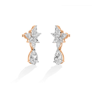 Pear LG Diamond Earrings in Rose Gold - Binson Diamonds Antwerp