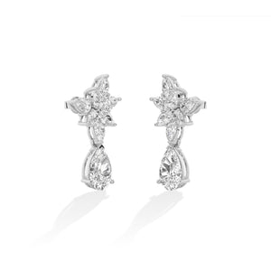 Pear LG Diamond Earrings in Yellow Gold - Binson Diamonds Antwerp