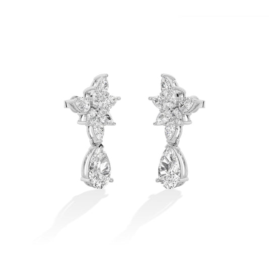 Pear LG Diamond Earrings in Yellow Gold - Binson Diamonds Antwerp