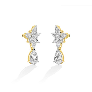 Pear LG Diamond Earrings in Yellow Gold - Binson Diamonds Antwerp