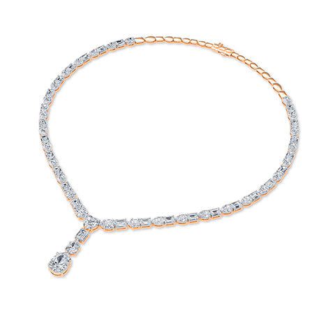 LG Diamond Necklace in White Gold - Binson Diamonds Antwerp