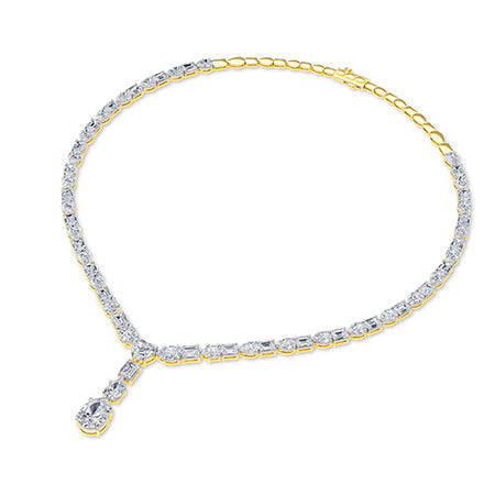 LG Diamond Necklace in White Gold - Binson Diamonds Antwerp