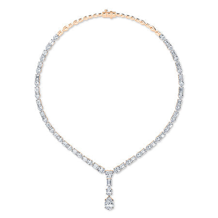 LG Diamond Necklace in White Gold - Binson Diamonds Antwerp