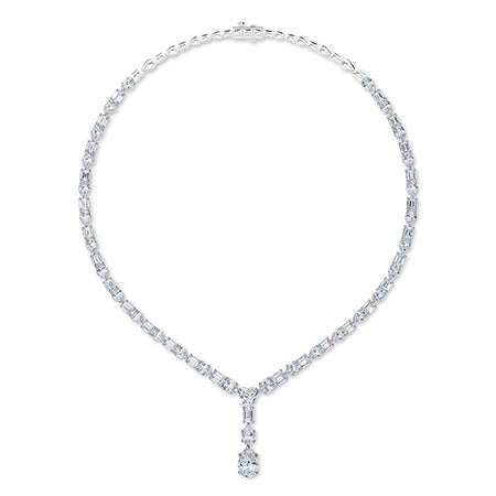 LG Diamond Necklace in White Gold - Binson Diamonds Antwerp