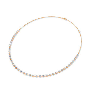 Round LG Diamond Necklace in Rose Gold - Binson Diamonds Antwerp