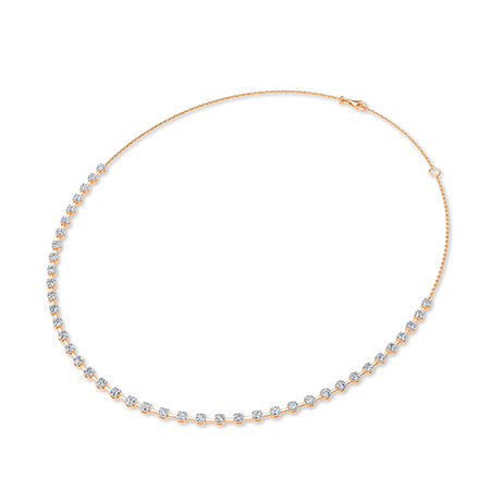 Round LG Diamond Necklace in Rose Gold - Binson Diamonds Antwerp