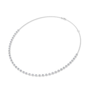 Round LG Diamond Necklace in Yellow Gold - Binson Diamonds Antwerp