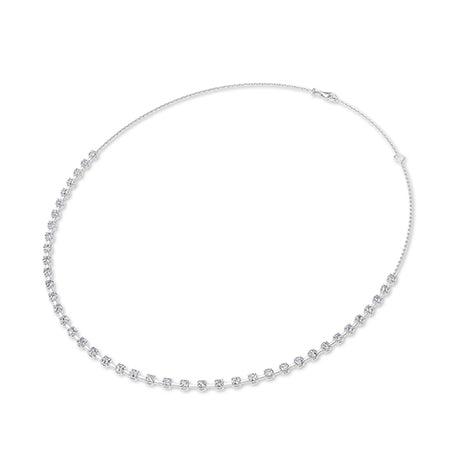 Round LG Diamond Necklace in Yellow Gold - Binson Diamonds Antwerp