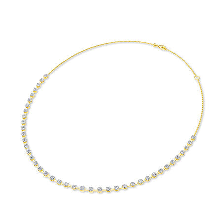 Round LG Diamond Necklace in Rose Gold - Binson Diamonds Antwerp