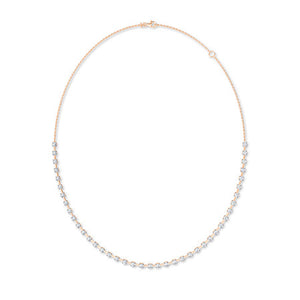 Round LG Diamond Necklace in Rose Gold - Binson Diamonds Antwerp