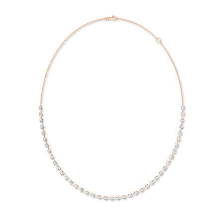 Round LG Diamond Necklace in Rose Gold - Binson Diamonds Antwerp