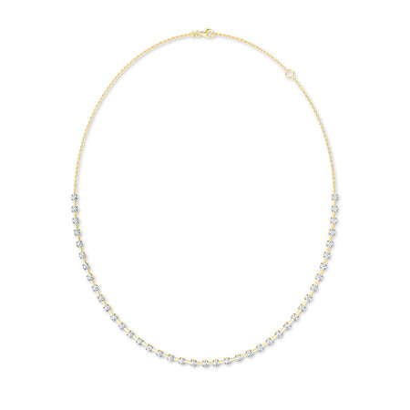Round LG Diamond Necklace in Rose Gold - Binson Diamonds Antwerp