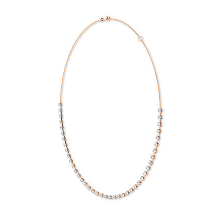 Round LG Diamond Necklace in Rose Gold - Binson Diamonds Antwerp