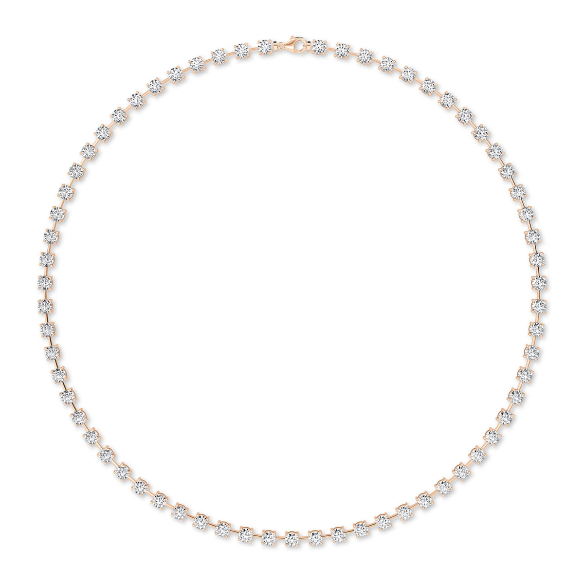 Round LG Diamond Necklace – NK62111-7 - Rose Gold