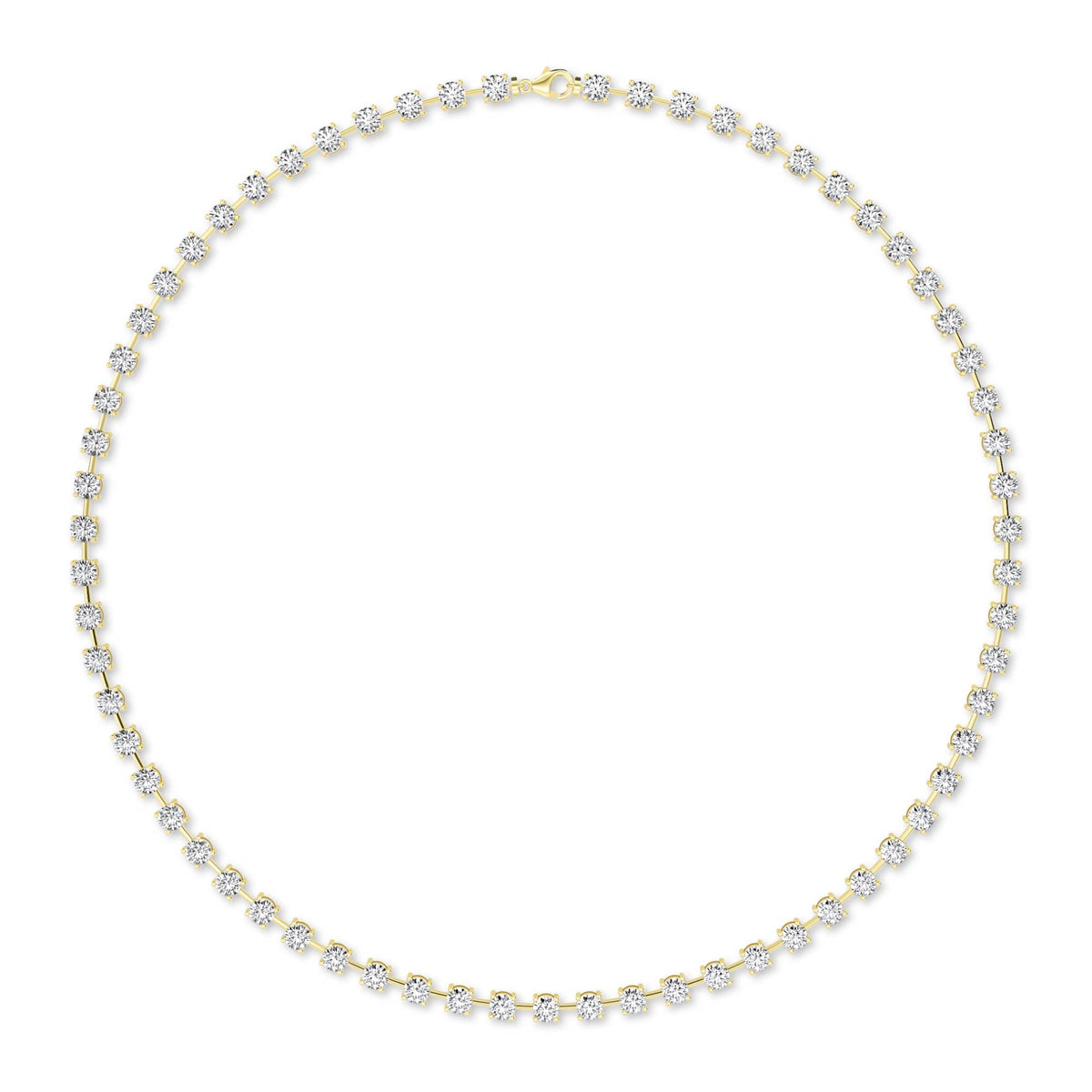 Round LG Diamond Necklace – NK62111-7 - Yellow Gold
