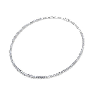 Round LG Diamond Necklace in Yellow Gold - Binson Diamonds Antwerp