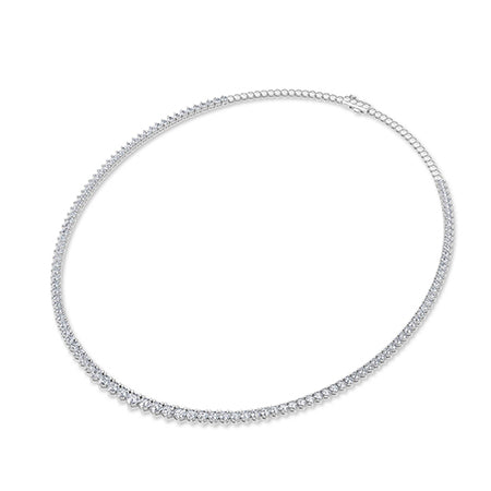 Round LG Diamond Necklace in Yellow Gold - Binson Diamonds Antwerp
