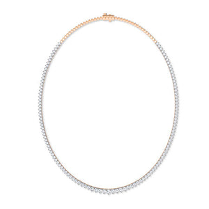 Round LG Diamond Necklace in Yellow Gold - Binson Diamonds Antwerp