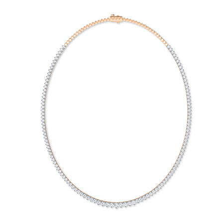 Round LG Diamond Necklace in Yellow Gold - Binson Diamonds Antwerp