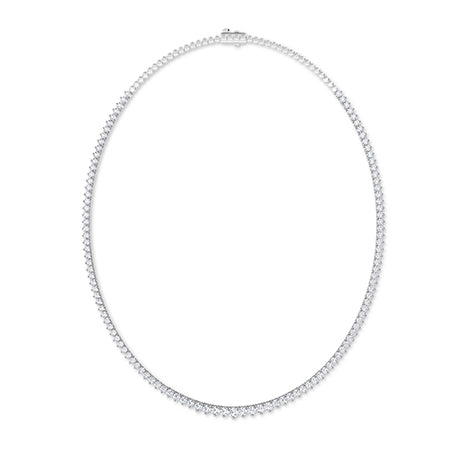 Round LG Diamond Necklace in Yellow Gold - Binson Diamonds Antwerp