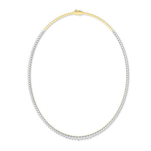 Round LG Diamond Necklace in Yellow Gold - Binson Diamonds Antwerp