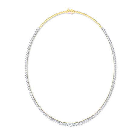 Round LG Diamond Necklace in Yellow Gold - Binson Diamonds Antwerp