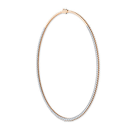Round LG Diamond Necklace in Rose Gold - Binson Diamonds Antwerp