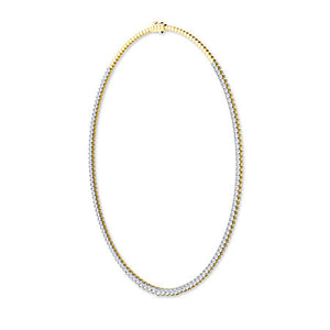 Round LG Diamond Necklace in Yellow Gold - Binson Diamonds Antwerp