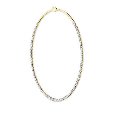 Round LG Diamond Necklace in Yellow Gold - Binson Diamonds Antwerp