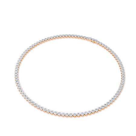 Round LG Diamond Necklace in Yellow Gold - Binson Diamonds Antwerp