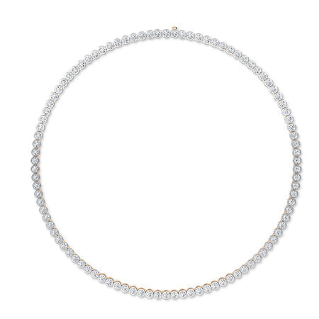 Round LG Diamond Necklace in Rose Gold - Binson Diamonds Antwerp
