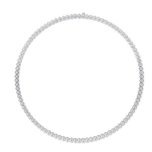 Round LG Diamond Necklace in Rose Gold - Binson Diamonds Antwerp