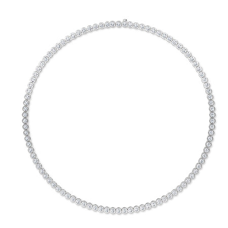 Round LG Diamond Necklace in Rose Gold - Binson Diamonds Antwerp