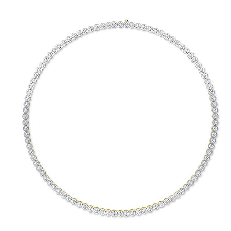 Round LG Diamond Necklace in Rose Gold - Binson Diamonds Antwerp