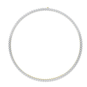 Round Lab-Grown Diamond Necklace in 18K yellow gold, front view