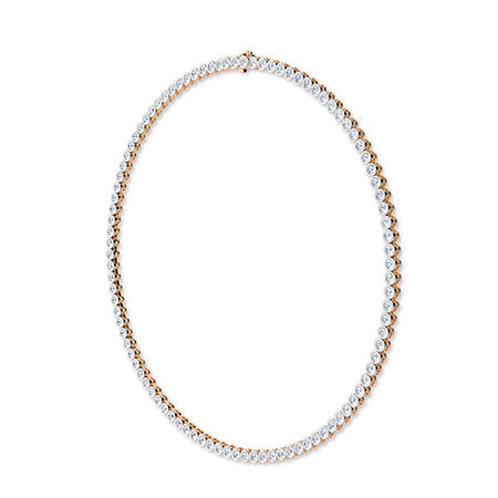 Round LG Diamond Necklace in White Gold - Binson Diamonds Antwerp